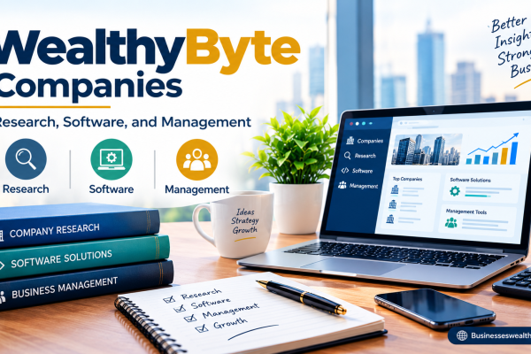 WealthyByte business guide covering company research, software resources, financial education, and business management